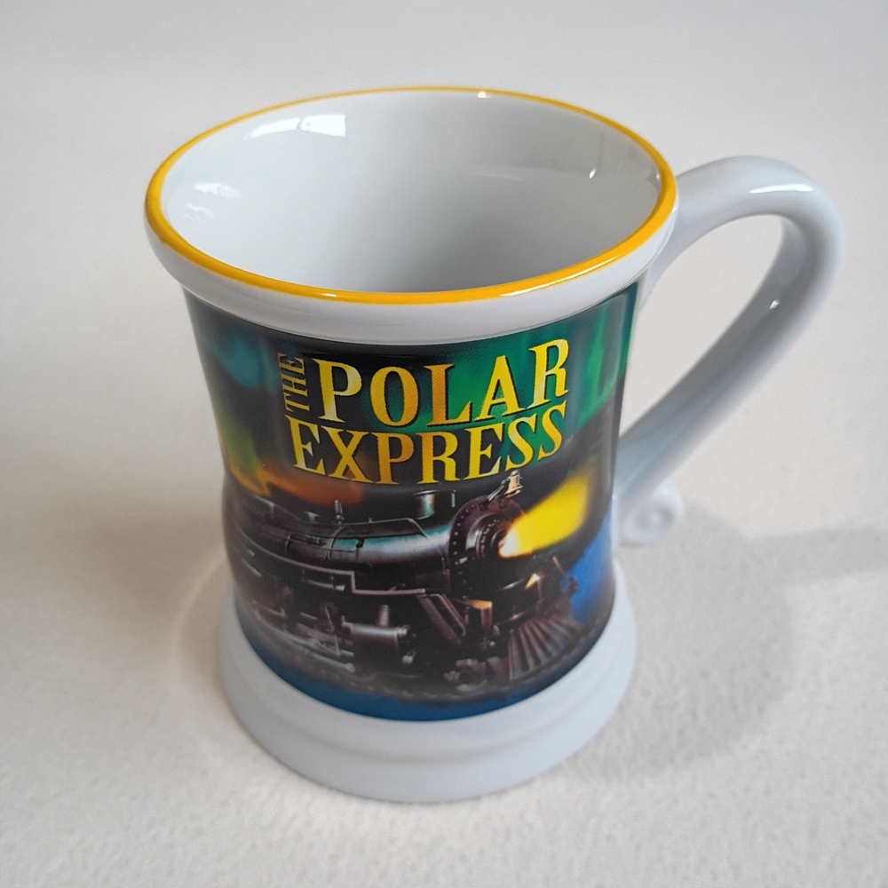 Warner Bros. Polar Express Christmas Winter Mug - White and Yellow